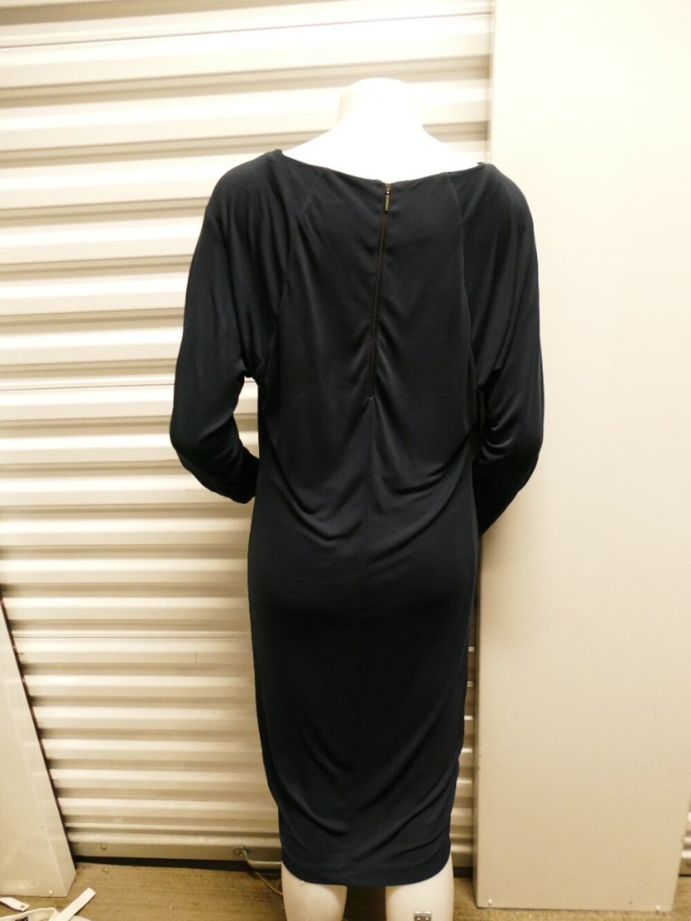 Armani Exchange Gray Blue Long Sleeve Zipper Back Midi Dress Size M - Picture 7 of 10